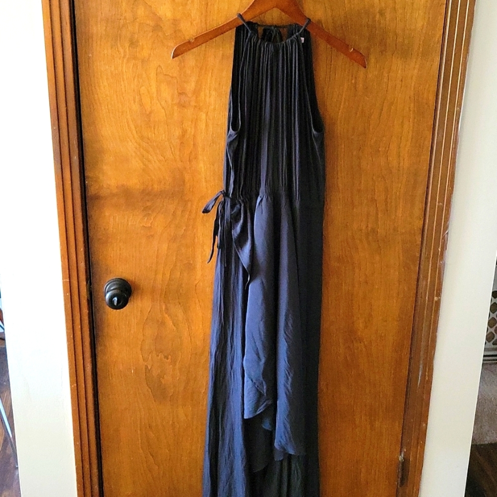 Calypso Sz L NWT Black Silk Halter